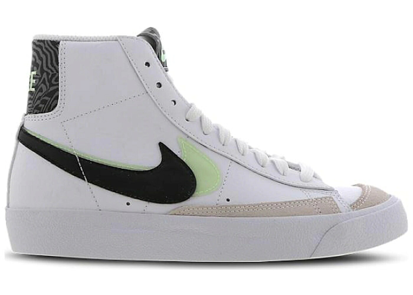 ナイキ ブレイザー ミッド 白色 ホワイト 黒色 ブラック 緑 グリーン 灰色 グレー ジュニア キッズ NIKE BLAZER MID 77 WHITE BLACK GREEN (GS) / WHITE VAPOUR GREEN SMOKE GREY ベビー マタニティ スニーカ