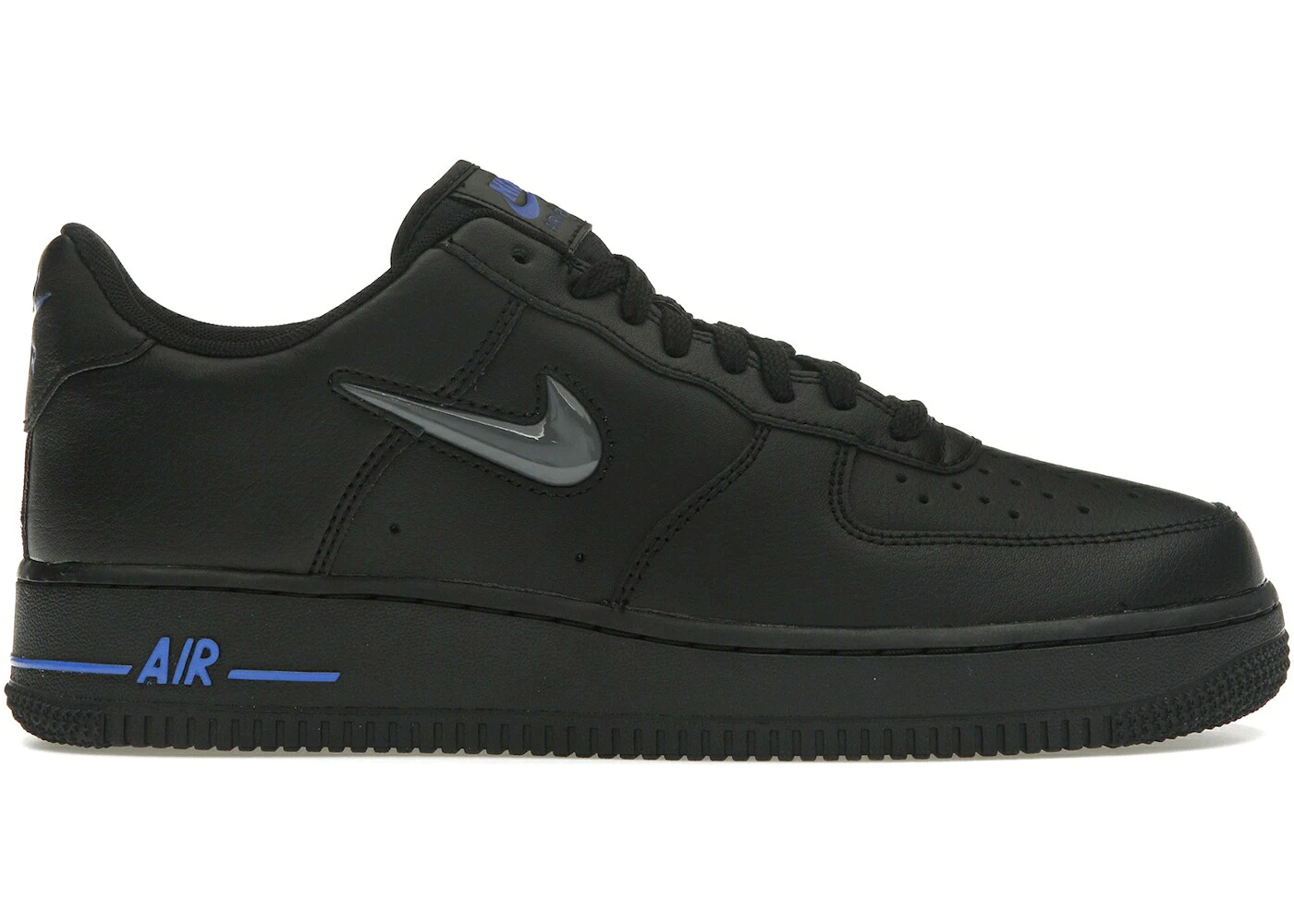 ナイキ 黒色 ブラック 灰色 グレー ゲーム エアフォース ゲームロイヤル 青 ブルー スニーカー メンズ NIKE AIR FORCE 1 LOW JEWEL BLACK GREY ROYAL / BLACK WOLF GREY GAME ROYAL