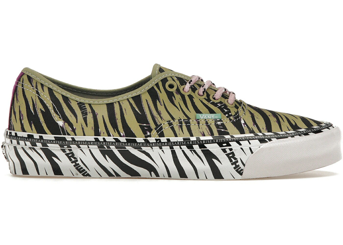 ヴァンズ バンズ ボルト オーセンティック オリーブ ピンク 白色 ホワイト スニーカー メンズ VANS VAULT UA OG AUTHENTIC LX ARIES TIGER OLIVE / TIGER MUTED OLIVE PINK WHITE