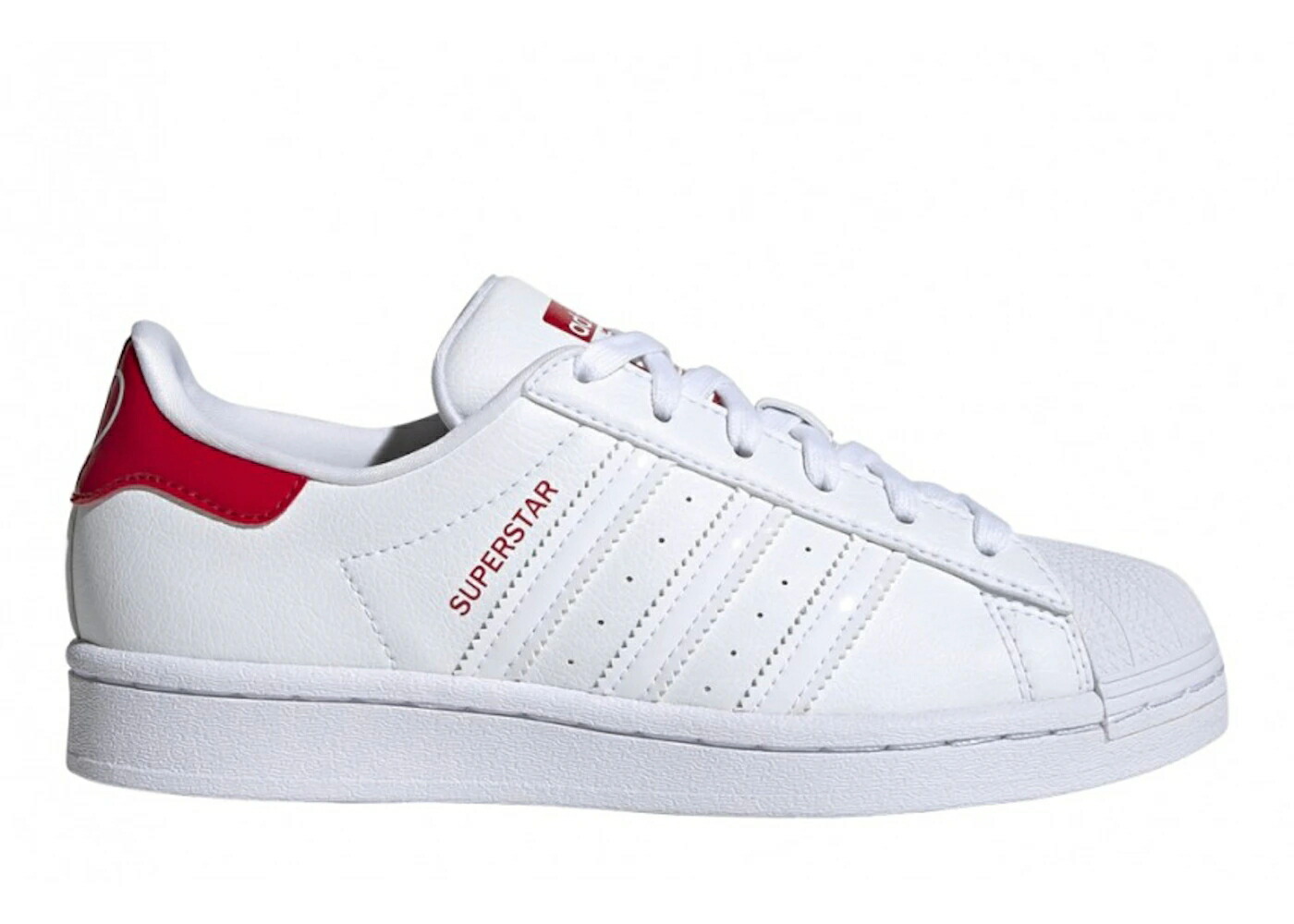 アディダス スーパースター 白色 ホワイト ジュニア キッズ ADIDAS SUPERSTAR WHITE SCARLET (YOUTH) / WHITE WHITE SCARLET ベビー マタニティ スニーカー