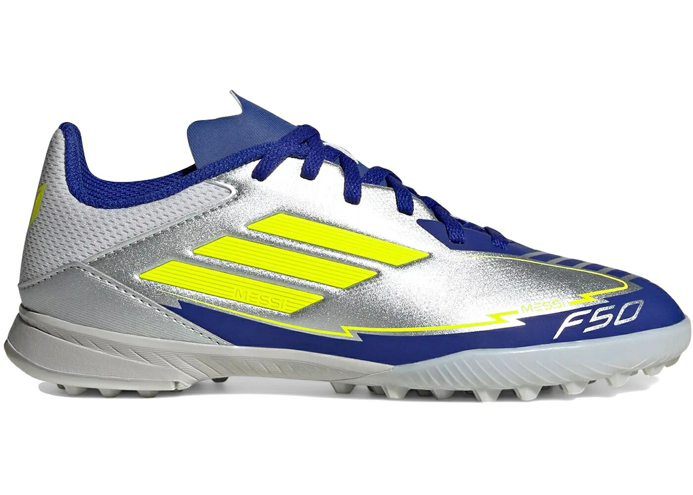 アディダス しろがね色 しろがね色 黄味がかった 黄色 御坊っちゃん キッズ ADIDAS F50 LEAGUE TF MESSI PLAYER PACK 1 (KIDS) / SILVER METALLIC SOLAR YELLOW もの言う花 マタニティ スニーカー