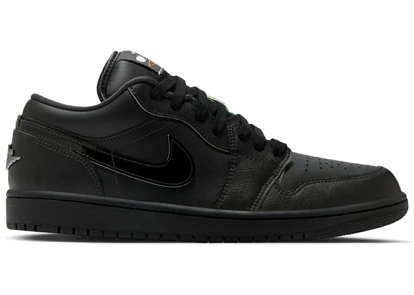 ナイキ ジョーダン 黒色 ブラック 緑 グリーン スニーカー メンズ JORDAN 1 LOW SE BLACK CAT MASCOT / BLACK VAPOR GREEN|スニケス