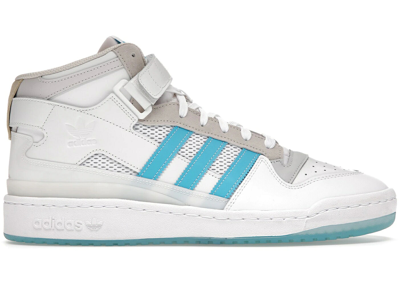 アディダス フォーラム ミッド 白色 ホワイト シアン 灰色 グレー スニーカー メンズ ADIDAS FORUM 84 MID ADV DIEGO NAJERA / CLOUD WHITE SIGNAL CYAN GREY ONE|スニケス