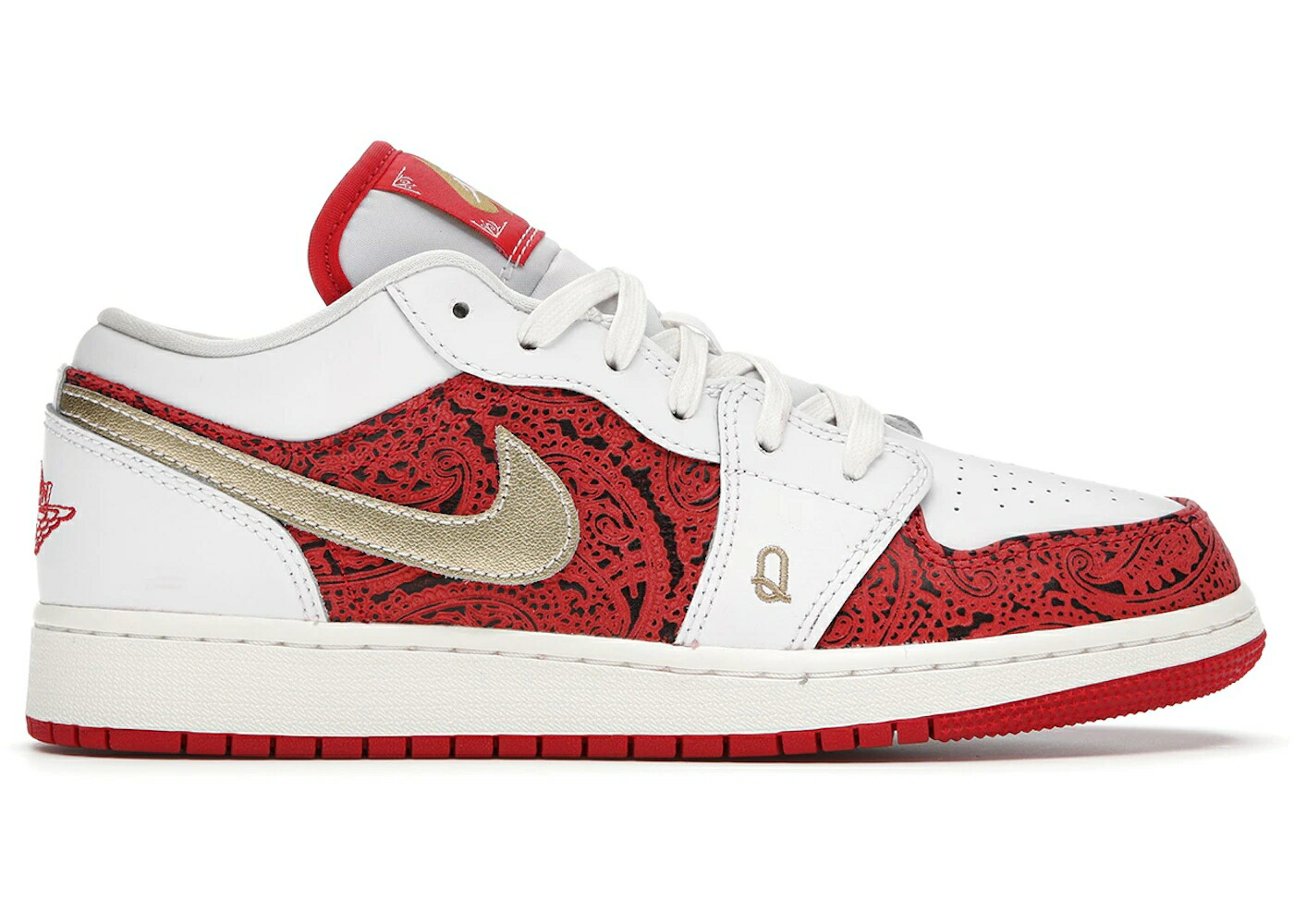 ナイキ ジョーダン 白いこと 白いこと ゴールド 御坊っちゃん キッズ JORDAN 1 LOW SPADES (GS) / WHITE METALLIC GOLD UNIVERSITY もの言う花 マタニティ スニーカー スニーカー-キッズファッション