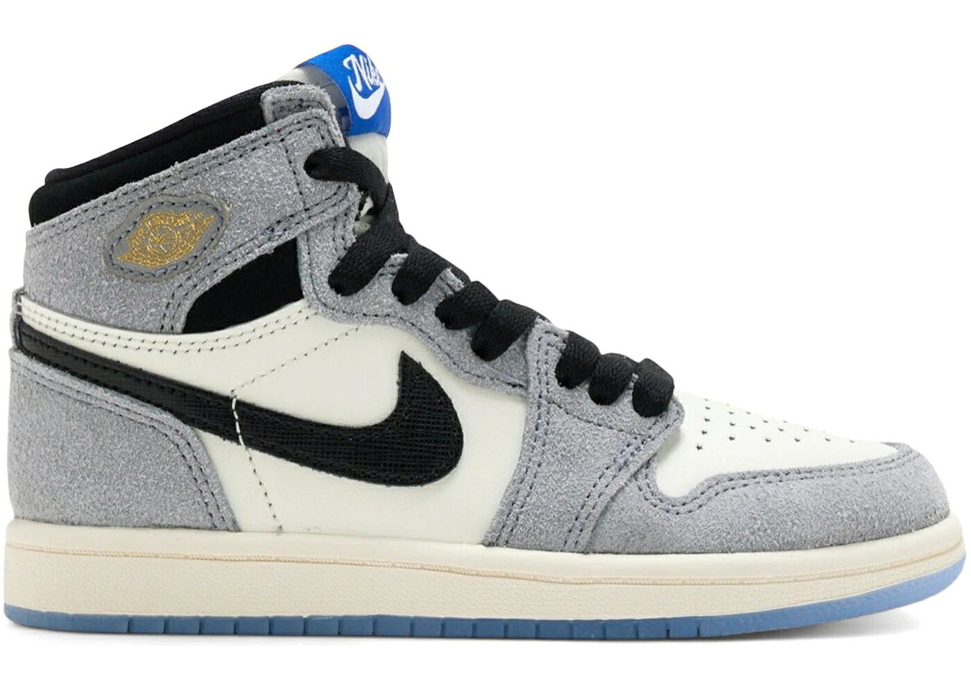 ナイキ ジョーダン ハイ クール 灰色 グレー ゲーム 黒色 ブラック ゲームロイヤル 青 ブルー ジュニア キッズ JORDAN 1 RETRO HIGH OG ALL-STAR COOL GREY (PS) / COOL GREY SAIL GAME ROYAL BLACK ベビー マタ