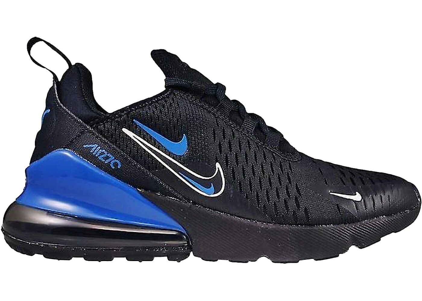 ナイキ マックス 黒色 ブラック 青色 ブルー 白色 ホワイト エアマックス ジュニア キッズ NIKE AIR MAX 270 MULTI-SWOOSH BLACK DARK MARINA BLUE (GS) / BLACK DARK MARINA BLUE WHITE ベビー マタニティ スニー