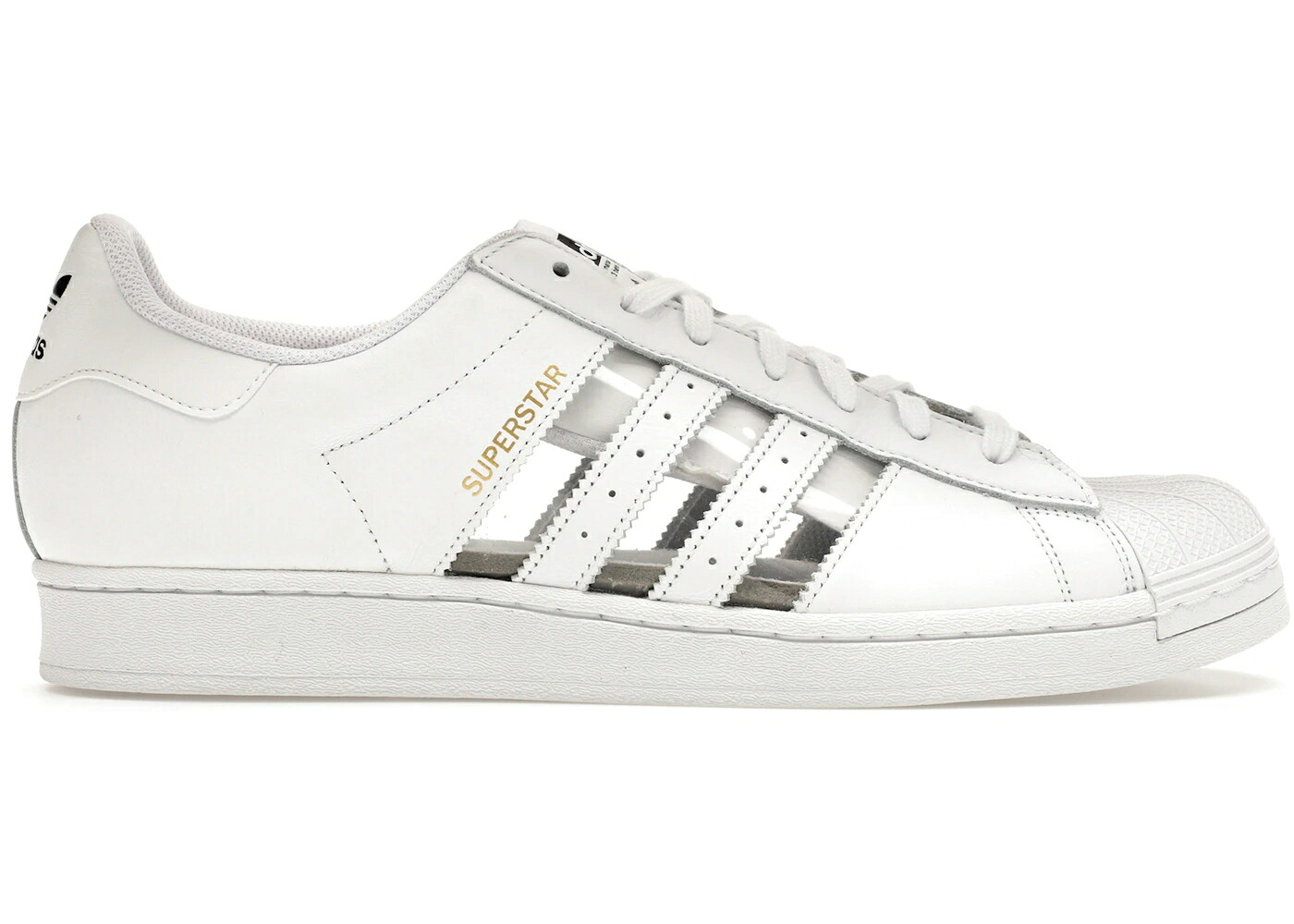 アディダス はやりっ児 白いこと 白いこと 中核グループ スニーカー メンズ ADIDAS SUPERSTAR WHITE TRANSPARENT STRIPES / CLOUD WHITE SUPPLIER COLOUR CORE