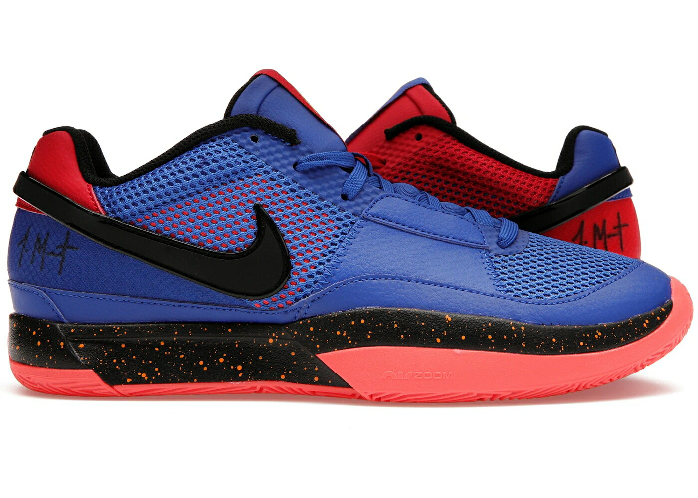 ナイキ ゲーム 黒色 ブラック 赤 レッド ゲームロイヤル 青 ブルー スニーカー メンズ NIKE JA 1 HUNGER / GAME ROYAL BLACK UNIVERSITY RED