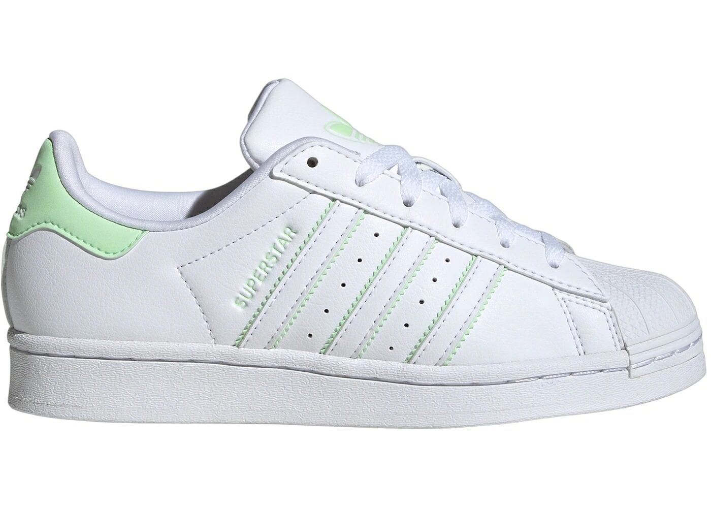 アディダス スーパースター 白色 ホワイト 緑 グリーン ジュニア キッズ ADIDAS SUPERSTAR CLOUD WHITE SEMI GREEN SPARK (GS) / CLOUD WHITE SEMI GREEN SPARK ベビー マタニティ スニーカー