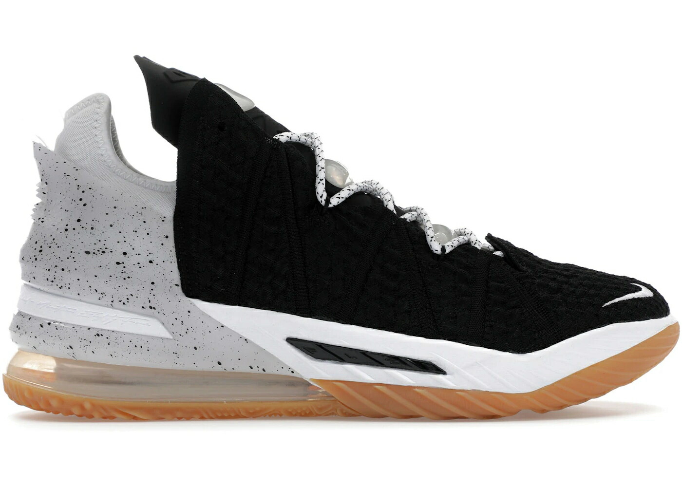 ナイキ レブロン 黒色 ブラック 茶色 ブラウン 白色 ホワイト スニーカー メンズ NIKE LEBRON 18 GUM SOLE / BLACK GUM MEDIUM BROWN WHITE