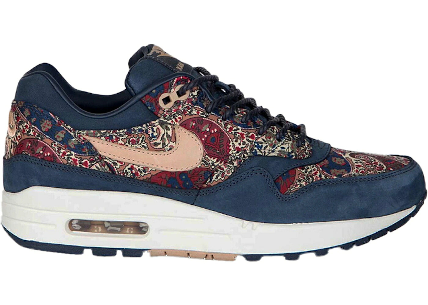 ナイキ マックス 紺色 ネイビー エアマックス WOMEN'S スニーカー レディース NIKE AIR MAX 1 QS LIBERTY OF LONDON NAVY (WOMEN'S) / NAVY SAIL VACHETTA TAN|スニケス