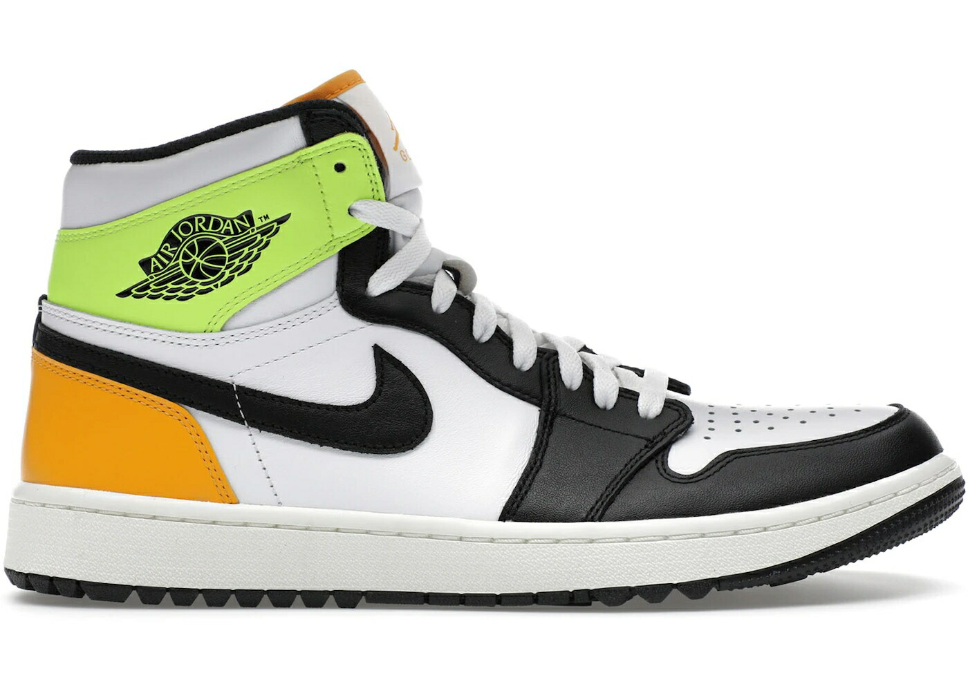 ナイキ ジョーダン ハイ ゴルフ 白色 ホワイト ゴールド 黒色 ブラック スニーカー メンズ JORDAN 1 RETRO HIGH GOLF WHITE UNIVERSITY GOLD VOLT BLACK / WHITE UNIVERSITY GOLD VOLT BLACK