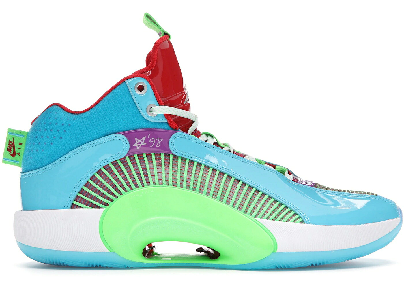 ナイキ ジョーダン 力強さ 青味 青み 菩提樹 赤 赤いこと スニーカー メンズ JORDAN XXXV JAYSON TATUM WOMEN IN POWER PE / LIGHT BLUE LIME RED