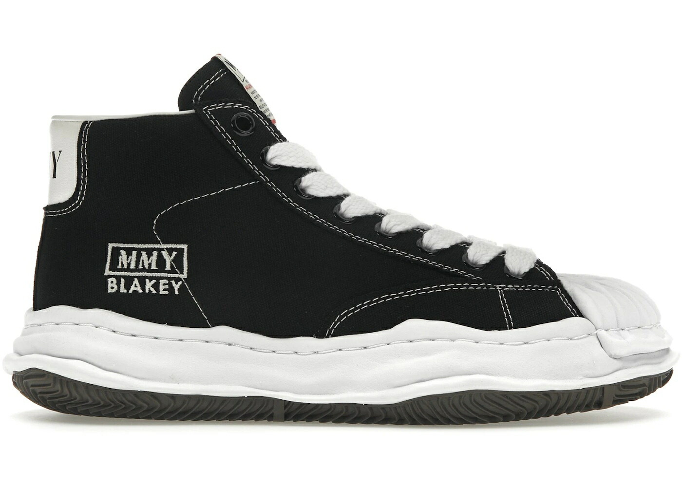 メゾン ミハラヤスヒロ ハイ 黒色 ブラック 白色 ホワイト スニーカー メンズ MAISON MIHARA YASUHIRO MAISON MIHARA YASUHIRO BLAKEY OG SOLE CANVAS HIGH BLACK / BLACK WHITE|スニケス