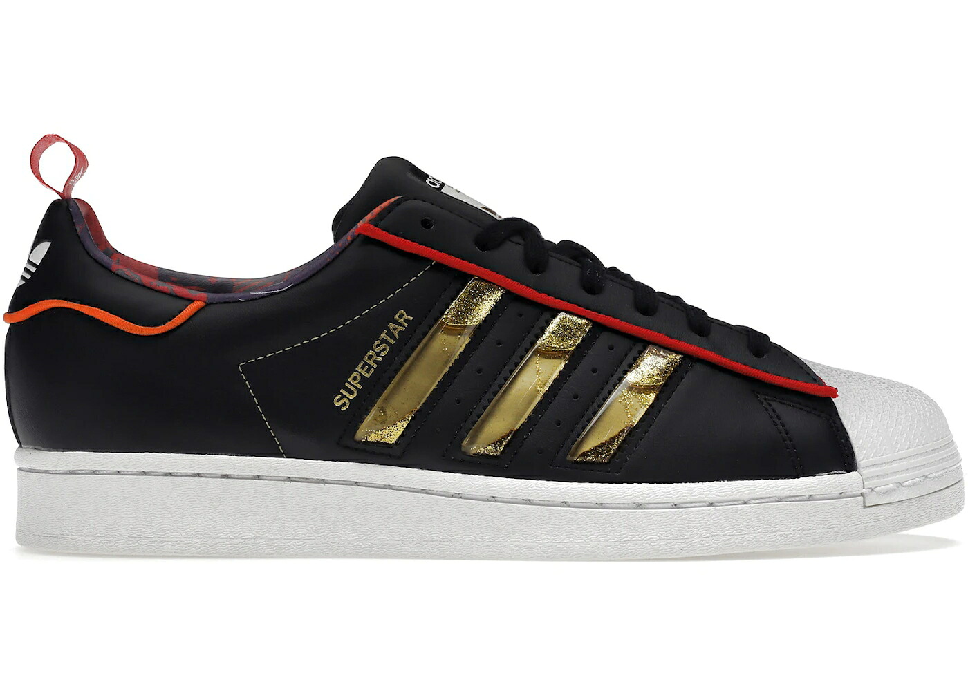 アディダス はやりっ子 黒いこと 黒いこと 中核グループ ゴールド スニーカー メンズ ADIDAS SUPERSTAR CHINESE NEW YEAR BLACK (2021) / CORE BLACK GOLD METALLIC SCARLET