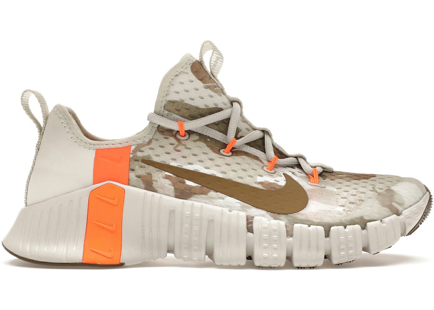 ナイキ 無償性 赤銅色 赤銅色 間鴨柄 橙 オレンジ色 スニーカー メンズ NIKE FREE METCON 3 YUKON BROWN CAMO / LIGHT BONE TOTAL ORANGE YUKON