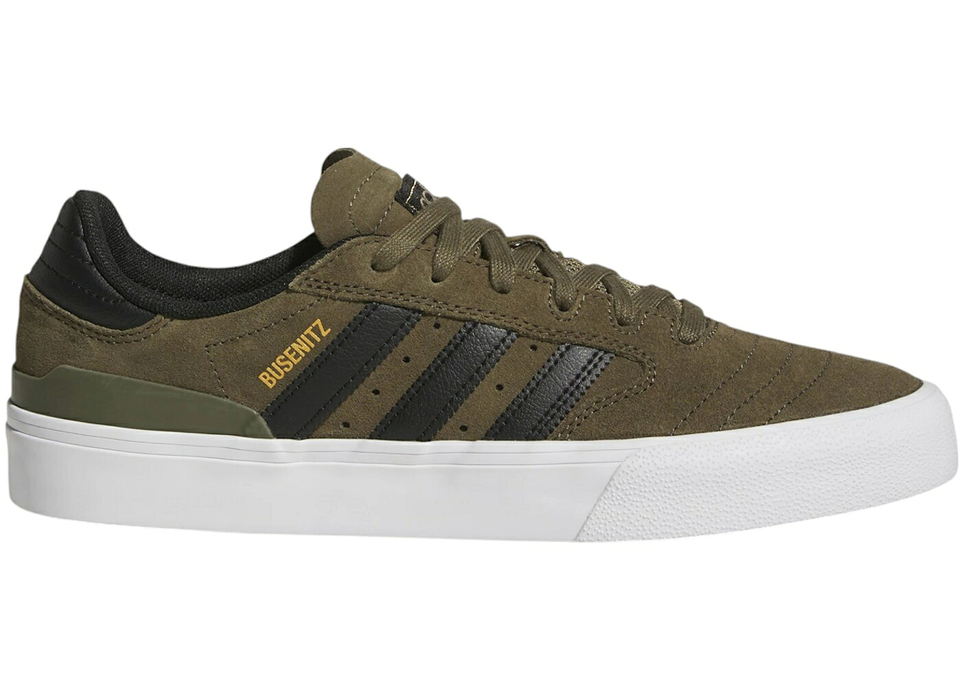 アディダス オリーブ コア 黒色 ブラック 白色 ホワイト スニーカー メンズ ADIDAS BUSENITZ VULC II OLIVE STRATA CORE BLACK CLOUD WHITE / OLIVE STRATA CORE BLACK CLOUD｜スニケス