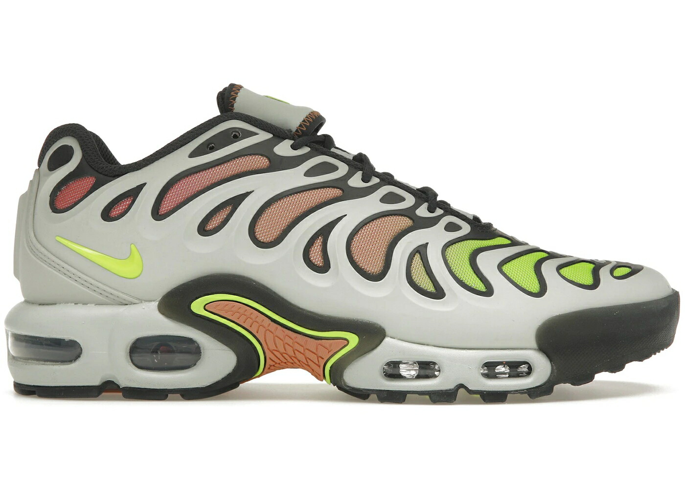 ナイキ マックス 銀色 シルバー 灰色 グレー エアマックスプラス スニーカー メンズ NIKE AIR MAX PLUS DRIFT LIGHT SILVER VOLT / LIGHT SILVER DARK SMOKE GREY