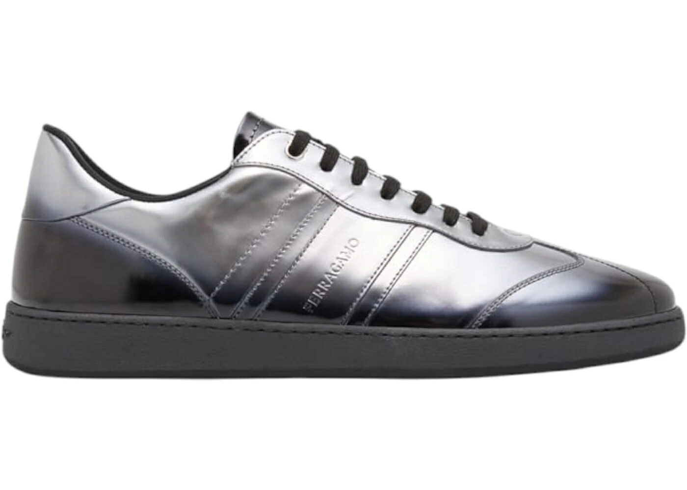靴 スニーカー 黒いこと 黒いこと しろがね色 しろがね色 メンズ FERRAGAMO SALVATORE ACHILLE SNEAKER BLACK SILVER / BLACK SILVER