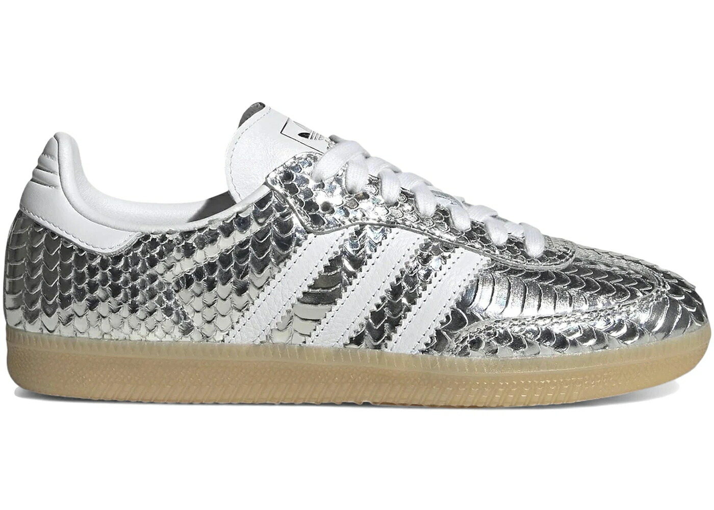 アディダス サンバ パテント 銀色 シルバー 白色 ホワイト WOMEN'S スニーカー レディース ADIDAS SAMBA OG PATENT SNAKESKIN SILVER METALLIC (WOMEN'S) / SILVER METALLIC FOOTWEAR WHITE