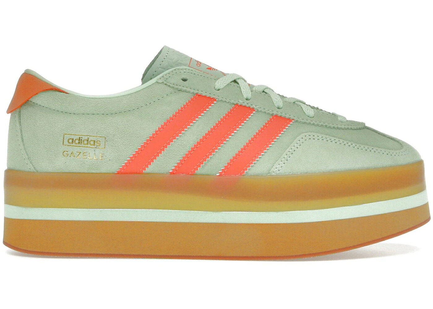 アディダス ガゼル 緑 緑であること 橙 オレンジ色 WOMEN\u0027S スニーカー レディース ADIDAS GAZELLE STACK SEMI GREEN SPARK SOLAR ORANGE GUM (WOMEN\u0027S) / SEMI GREEN SPARK SOLAR ORANGE