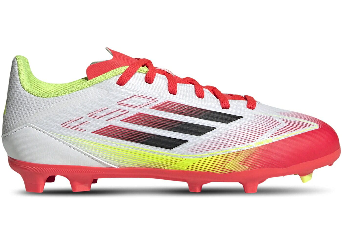 アディダス 白色 ホワイト コア 黒色 ブラック ジュニア キッズ ADIDAS F50 LEAGUE FG/MG SOLAR PACK (GS) / CLOUD WHITE CORE BLACK SOLAR ベビー マタニティ スニーカー｜スニケス