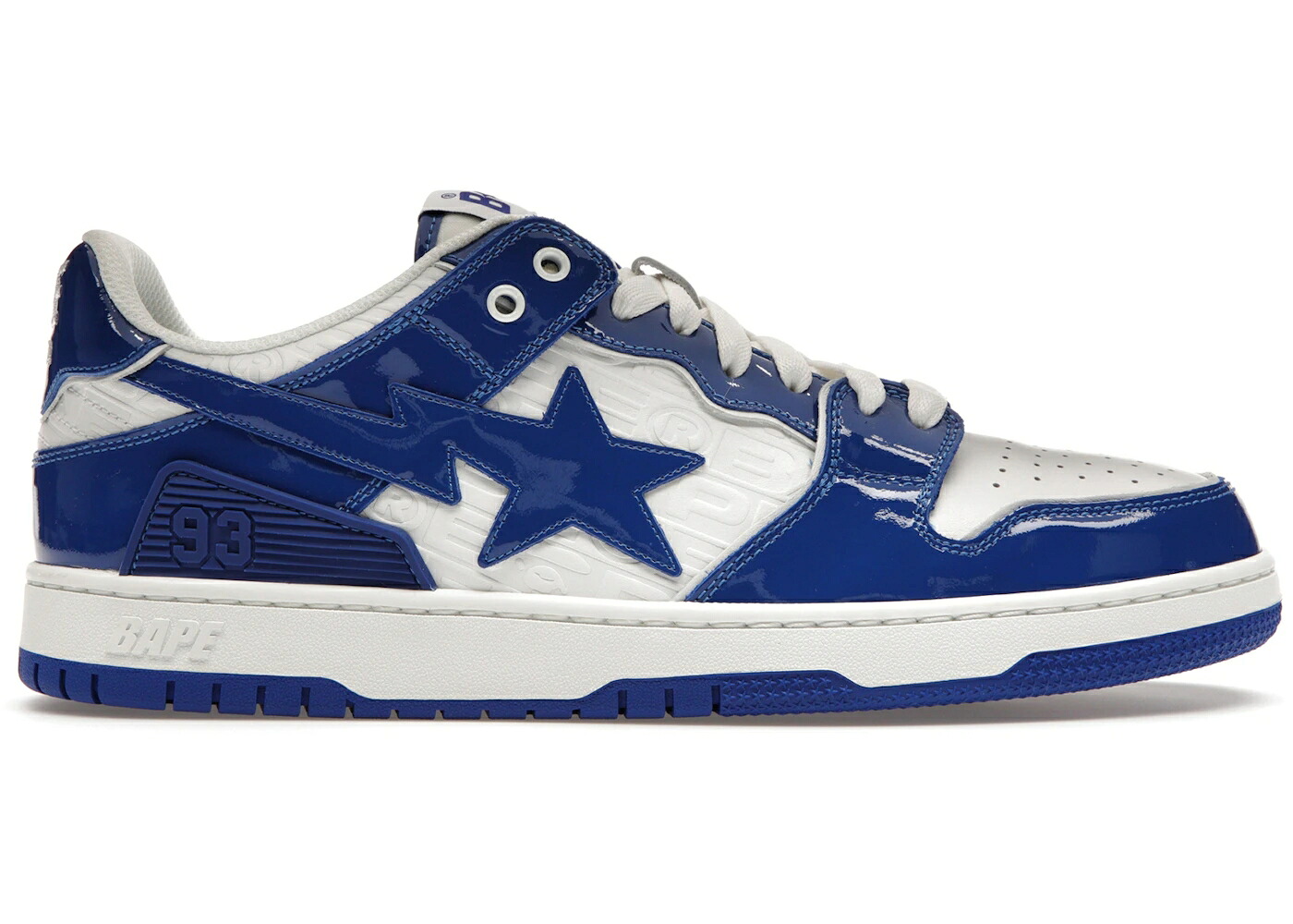 ベイプ 青み 青色 白いこと 白いこと 専売特許 スニーカー メンズ BAPE A BATHING APE SK8 STA BLUE WHITE PATENT / BLUE WHITE