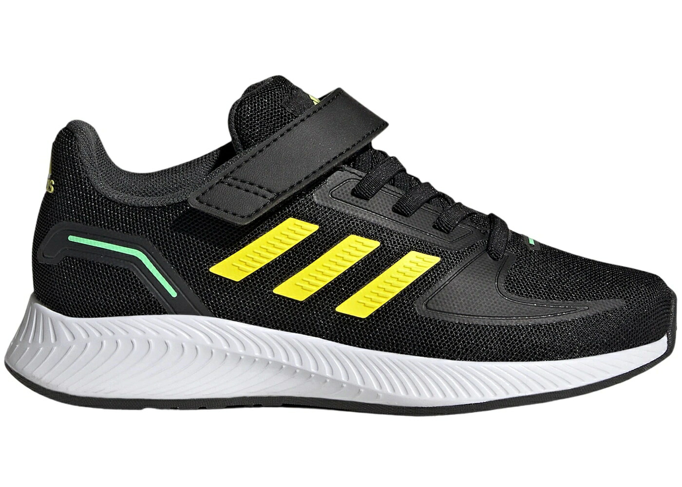 アディダス コア 黒色 ブラック 黄色 イエロー 緑 グリーン 2.0 ジュニア キッズ ADIDAS RUNFALCON CORE BLACK BEAM YELLOW GREEN (GS) / CORE BLACK BEAM YELLOW BEAM ベビー マタニティ スニーカー