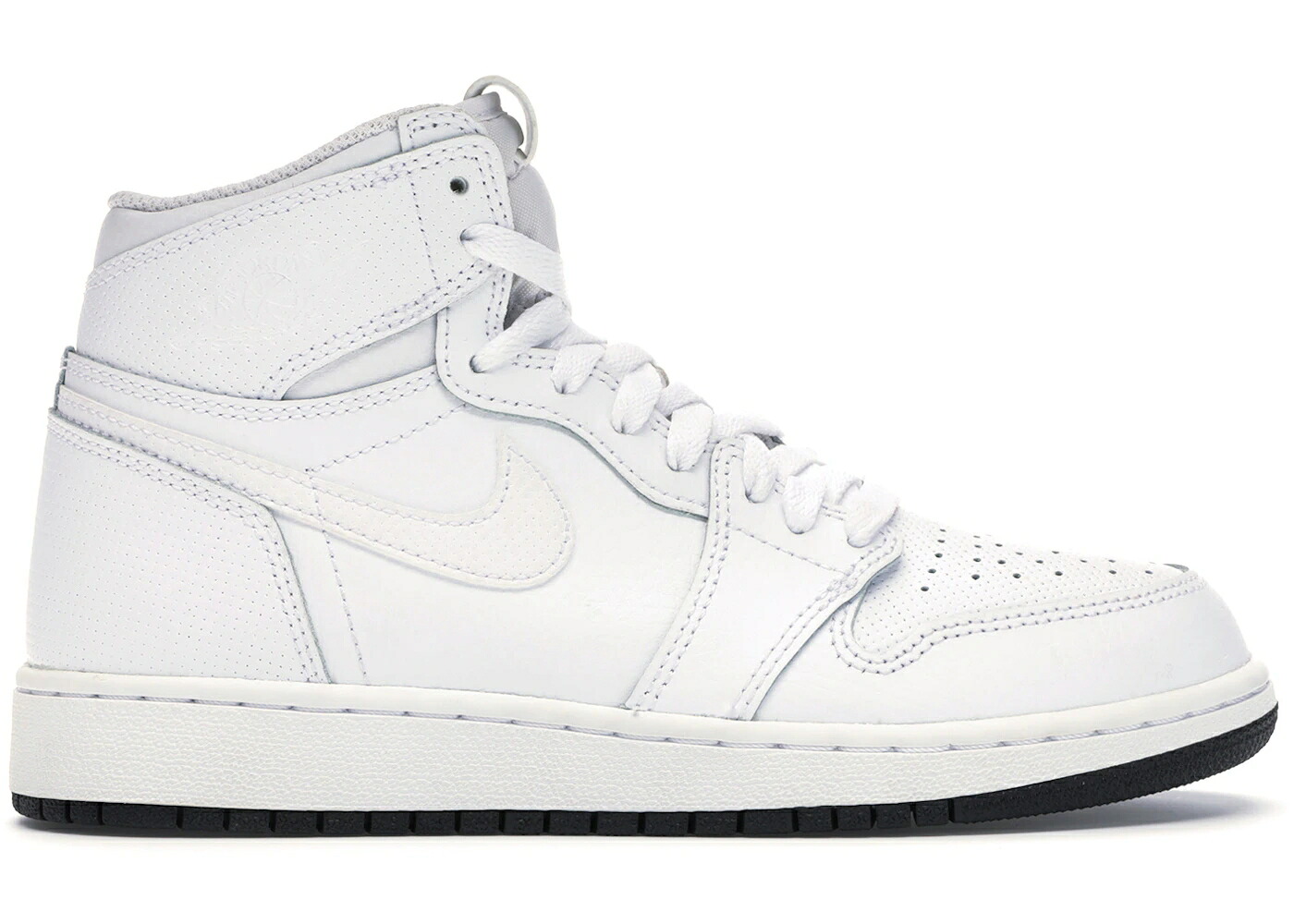 ナイキ ジョーダン ハイ 白色 ホワイト 黒色 ブラック ジュニア キッズ JORDAN 1 RETRO HIGH PERFORATED WHITE (GS) / WHITE BLACK WHITE ベビー マタニティ スニーカー｜スニケス 91,135円