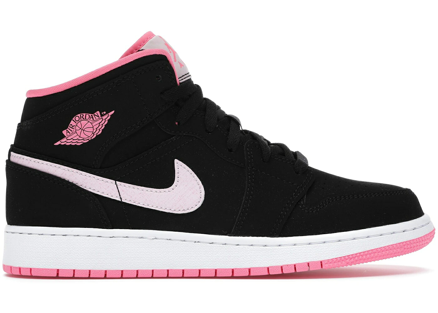 ナイキ ジョーダン ミッド 黒いこと 黒いこと サクラ色 白いこと 白いこと お坊っちゃん キッズ JORDAN 1 MID BLACK DIGITAL PINK (GS) / BLACK DIGITAL PINK WHITE PINK もの言う花 マタニティ スニーカー