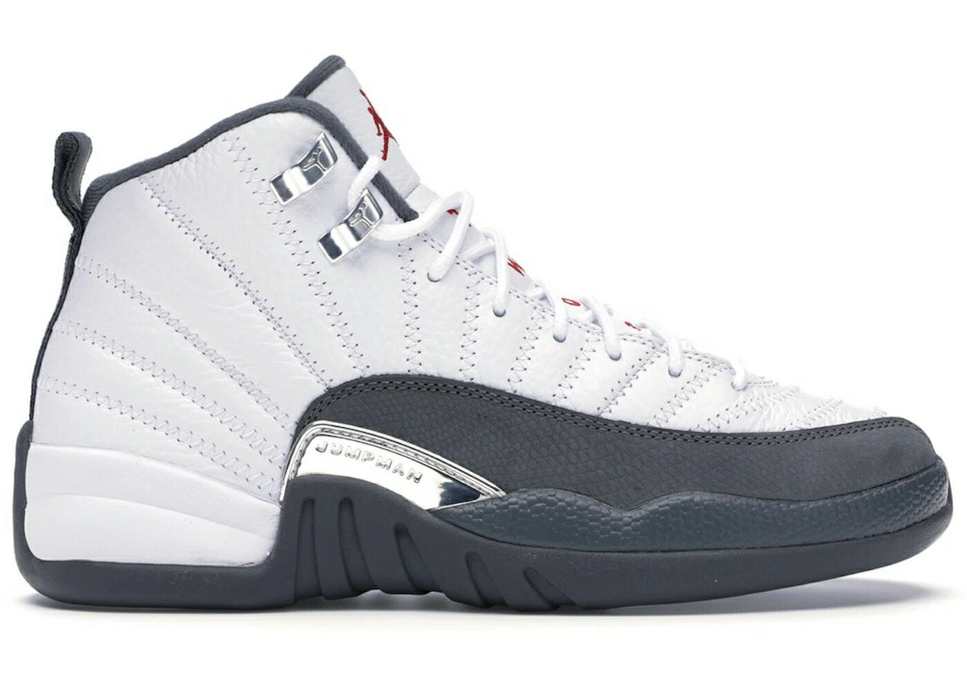 ナイキ ジョーダン 白色 ホワイト 灰色 グレー 赤 レッド ジュニア キッズ JORDAN 12 RETRO WHITE DARK GREY (GS) / WHITE DARK GREY GYM RED ベビー マタニティ スニーカー
