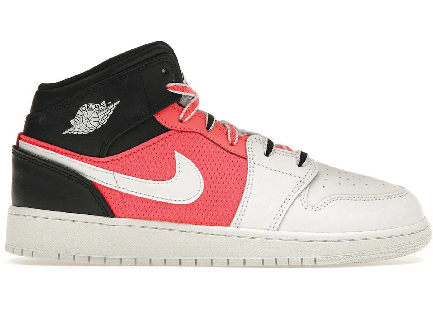 ナイキ ジョーダン ミッド 白色 ホワイト 黒色 ブラック ジュニア キッズ JORDAN 1 MID SE WHITE BLACK INFRARED (GS) / WHITE BLACK INFRARED 23 ベビー マタニティ スニーカー