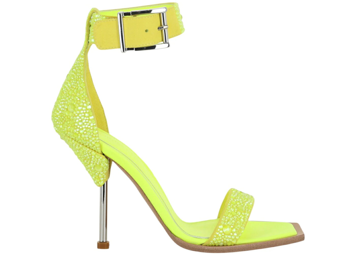 アレキサンダーマックイーン ヒール サンダル 黄色 イエロー 銀色 シルバー WOMEN'S スニーカー レディース ALEXANDER MCQUEEN ALEXANDER MCQUEEN CRYSTAL EMBELLISHED HEEL SANDALS YELLOW SILVER (WOMEN'S) / YELLOW SILVER｜スニケス