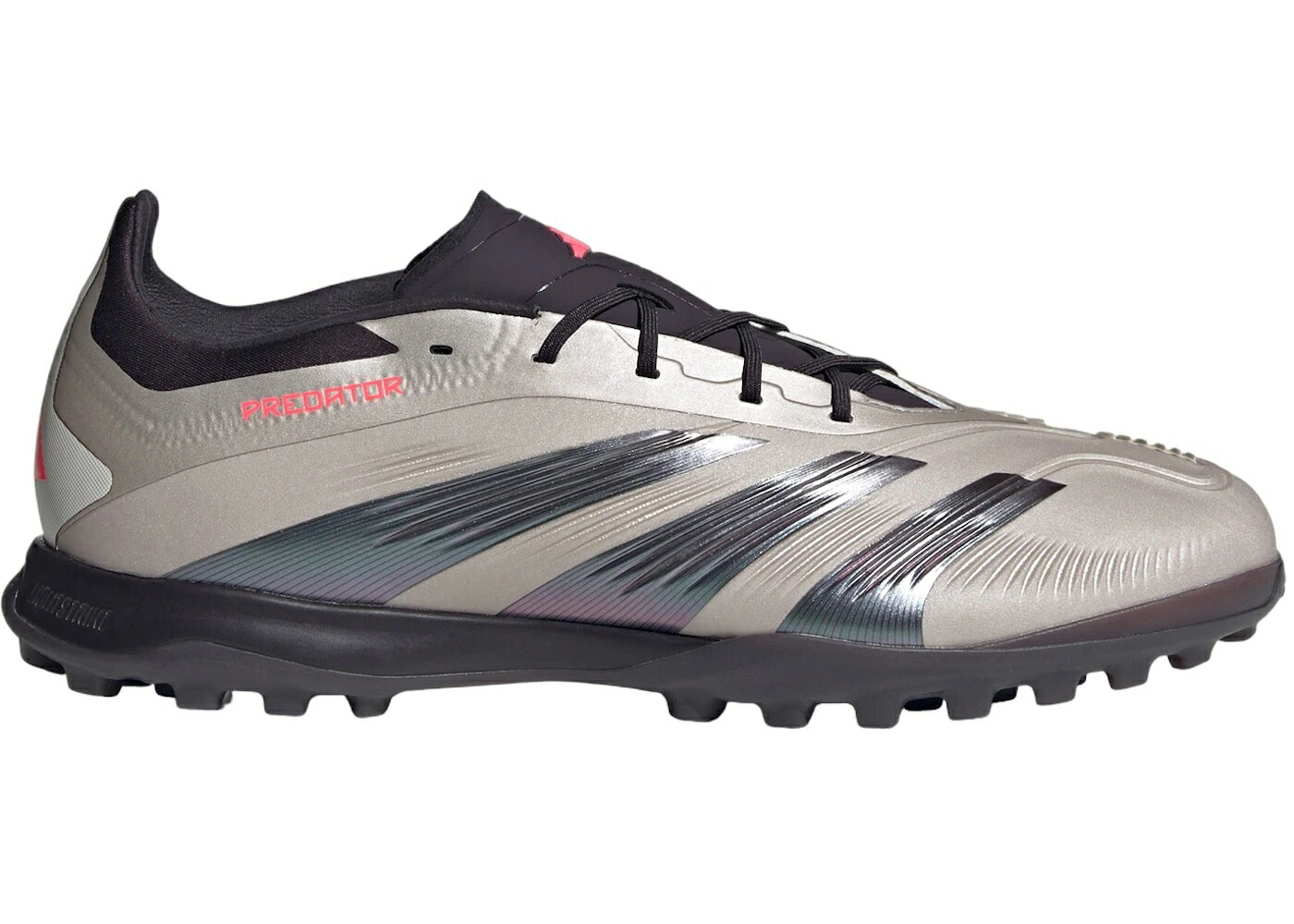 アディダス プレデター エリート ターフ プラチナム 黒色 ブラック ターボ スニーカー メンズ ADIDAS PREDATOR ELITE TURF PLATINUM METALLIC AURORA BLACK TURBO / PLATINUM METALLIC AURORA BLACK
