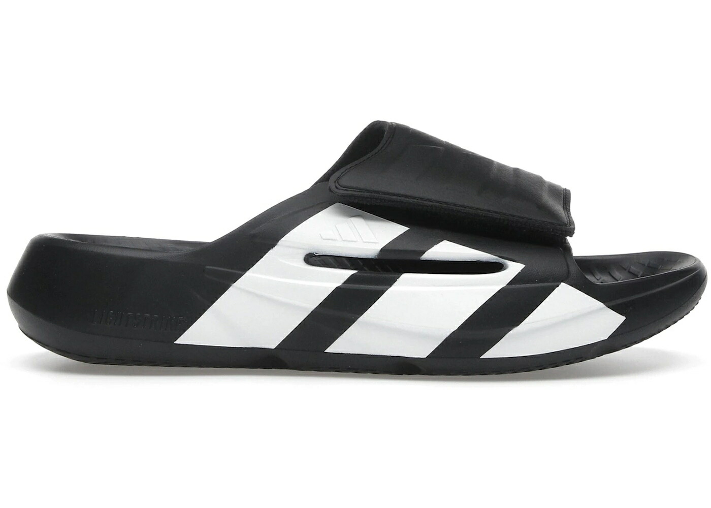 アディダス 黒色 ブラック 白色 ホワイト コア スニーカー メンズ ADIDAS LIGHTBLAZE SLIDES BLACK WHITE / CORE BLACK CLOUD WHITE CLOUD|スニケス