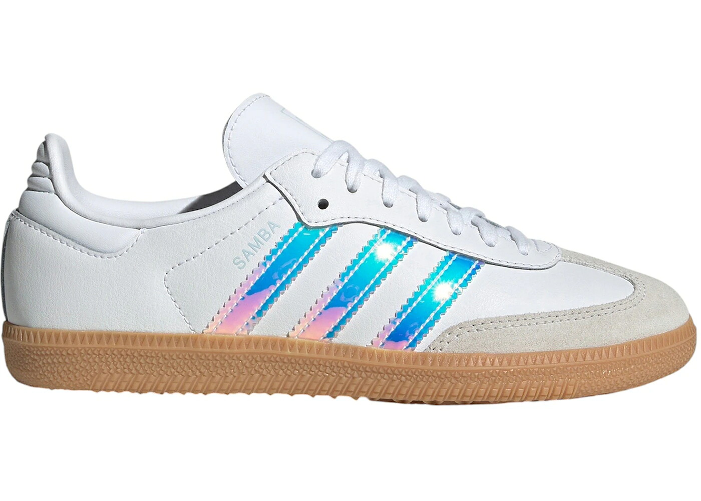 アディダス サンバ 白色 ホワイト ジュニア キッズ ADIDAS SAMBA OG WHITE IRIDESCENT STRIPES (GS) / CLOUD WHITE WHITE GUM ベビー マタニティ スニーカー|スニケス