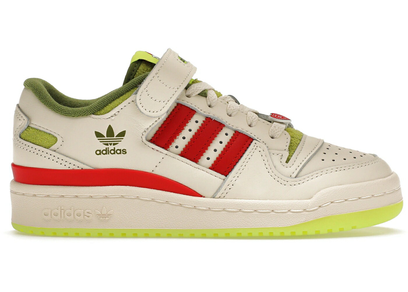 アディダス フォーラム クリーム 白色 ホワイト 赤 レッド ジュニア キッズ ADIDAS FORUM LOW THE GRINCH (2023) (KIDS) / CREAM WHITE COLLEGIATE RED SOLAR ベビー マタニティ スニーカー