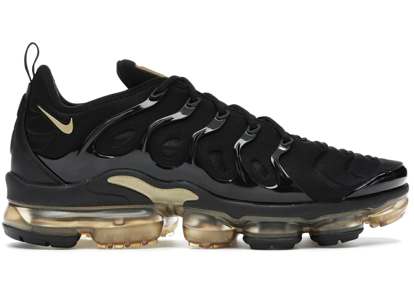 ナイキ 黒色 ブラック ゴールド エアヴェイパーマックス スニーカー メンズ NIKE AIR VAPORMAX PLUS BLACK METALLIC GOLD / BLACK METALLIC GOLD｜スニケス