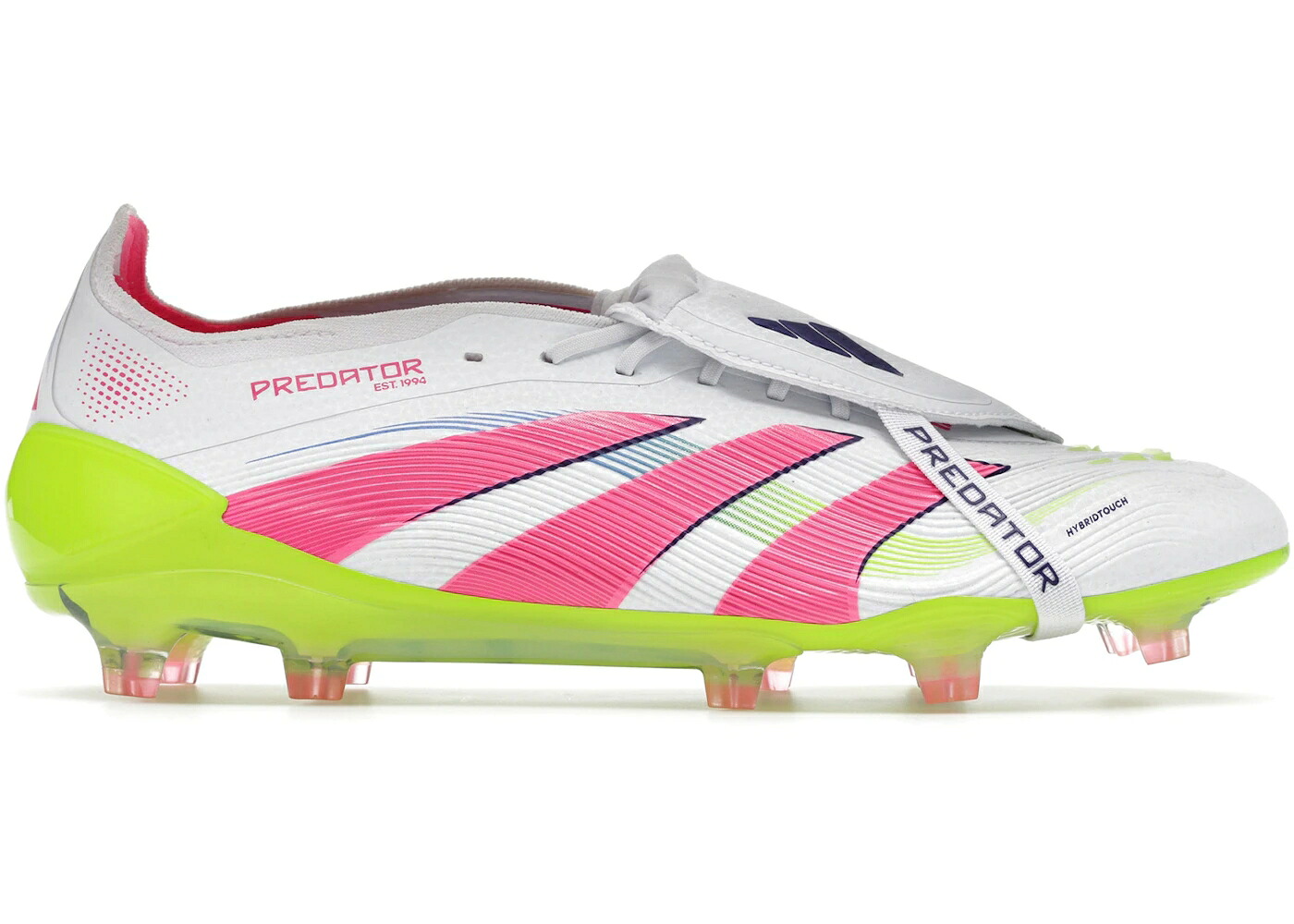アディダス プレデター エリート 戦勝 白いこと 白いこと サクラ色 スニーカー メンズ ADIDAS PREDATOR ELITE FOLDOVER TONGUE FG CELESTIAL VICTORY PACK WHITE / LUCID LEMON LUCID PINK 靴-スニーカー