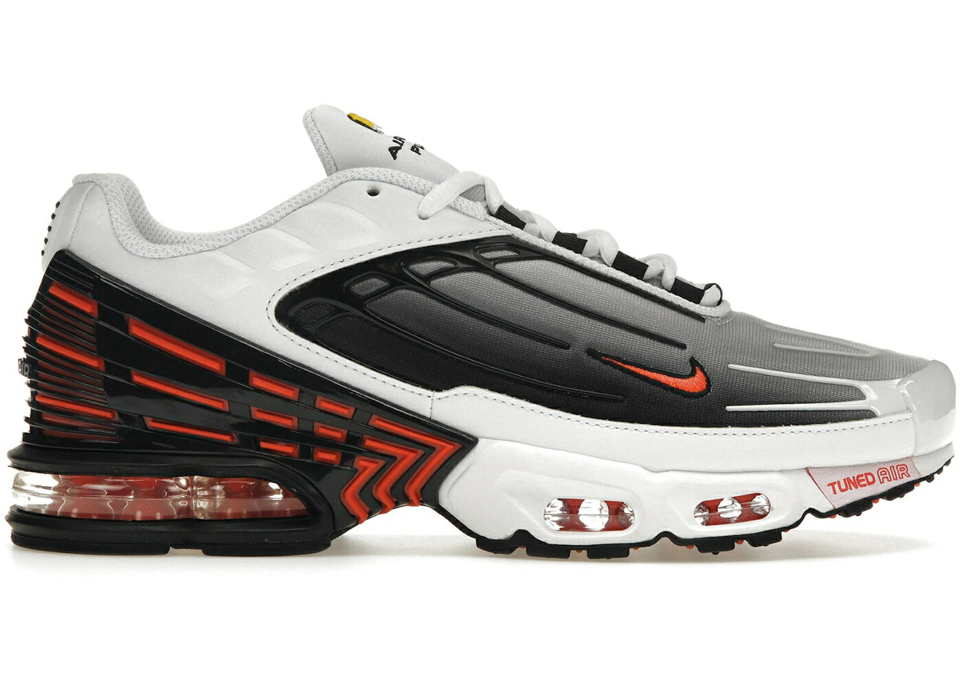 ナイキ マックス 白色 ホワイト 黒色 ブラック チーム 橙 オレンジ エアマックスプラス スニーカー メンズ NIKE AIR MAX PLUS 3 WHITE BLACK TEAM ORANGE / WHITE BLACK GUNSMOKE TEAM ORANGE