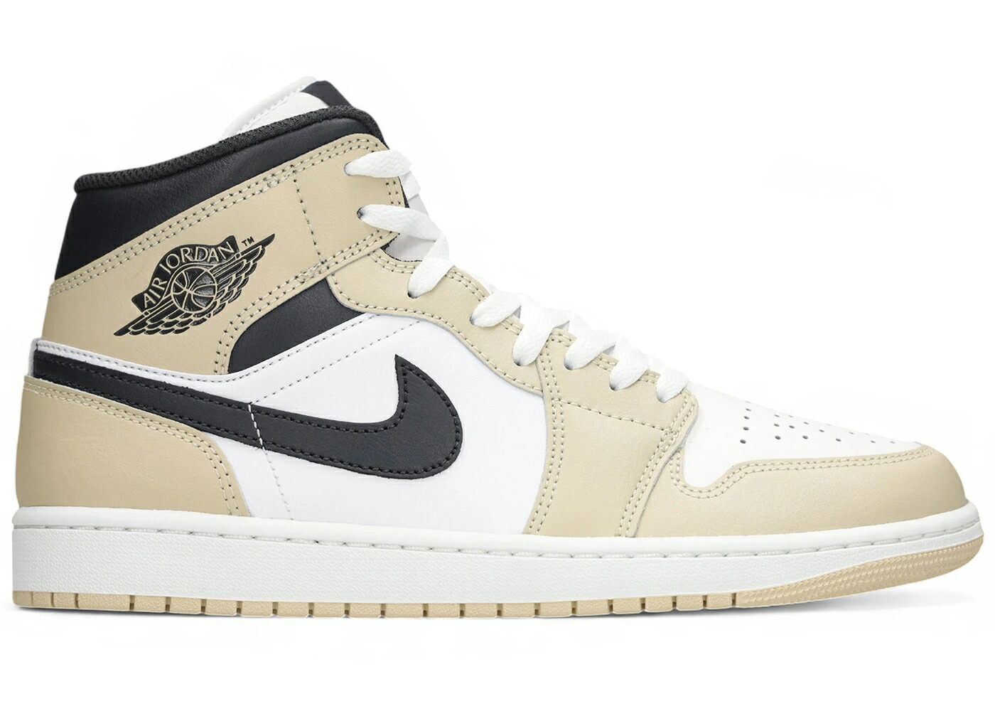 ナイキ ジョーダン ミッド 白いこと 白いこと スニーカー メンズ JORDAN 1 MID SUMMIT WHITE OFF NOIR RATTAN / SUMMIT WHITE OFF NOIR RATTAN