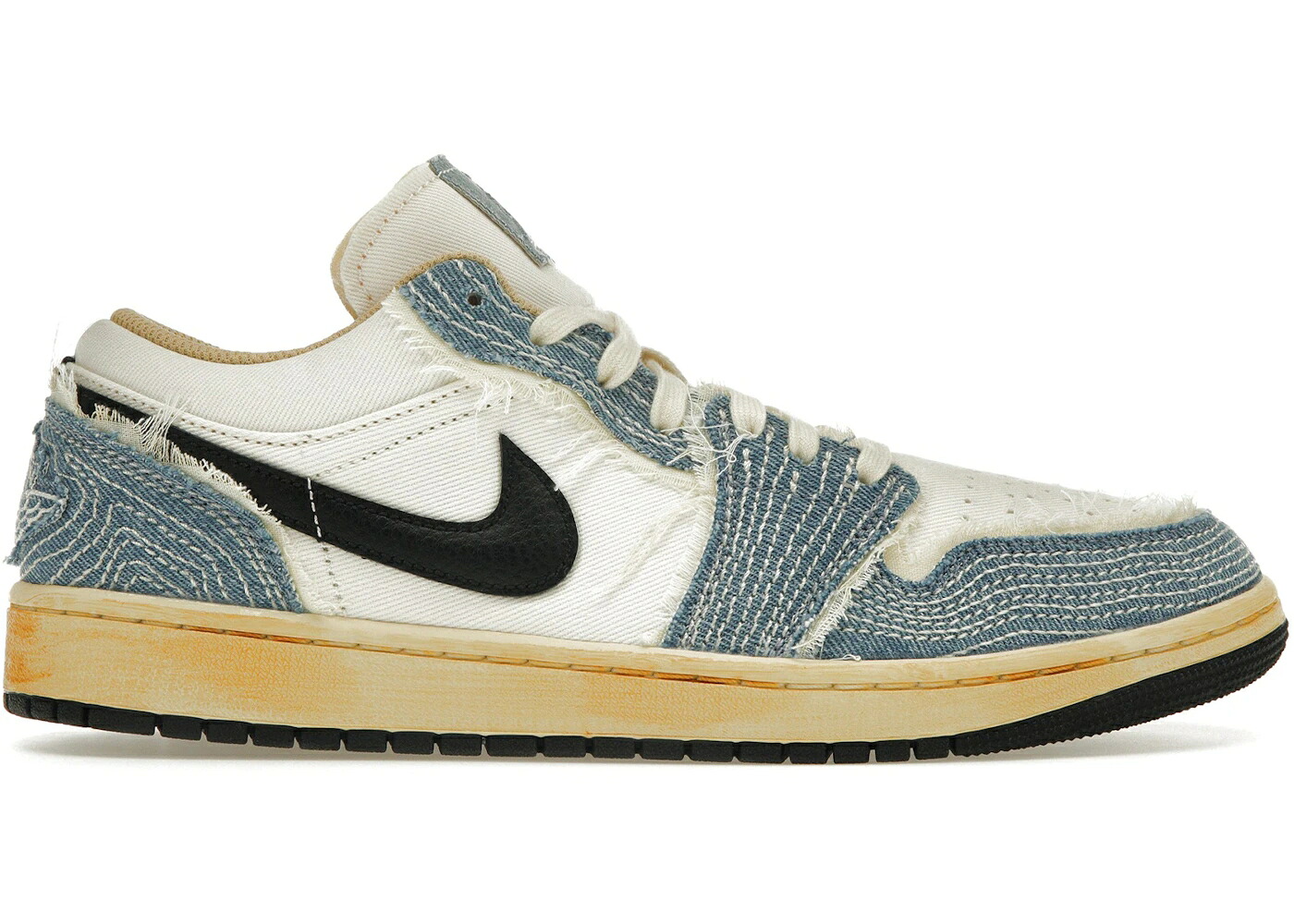 ナイキ ジョーダン ジーンズ 黒いこと 黒いこと 象牙色 スニーカー メンズ JORDAN 1 LOW SE WRMK SASHIKO DENIM / ASHEN SLATE BLACK PALE IVORY
