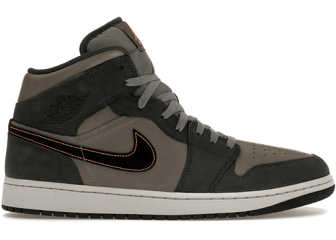 ナイキ ジョーダン ミッド ナイト爵 闘技場 黒いこと 黒いこと スニーカー メンズ JORDAN 1 MID SE NIGHT STADIUM / NIGHT STADIUM BLACK FLAT PEWTER