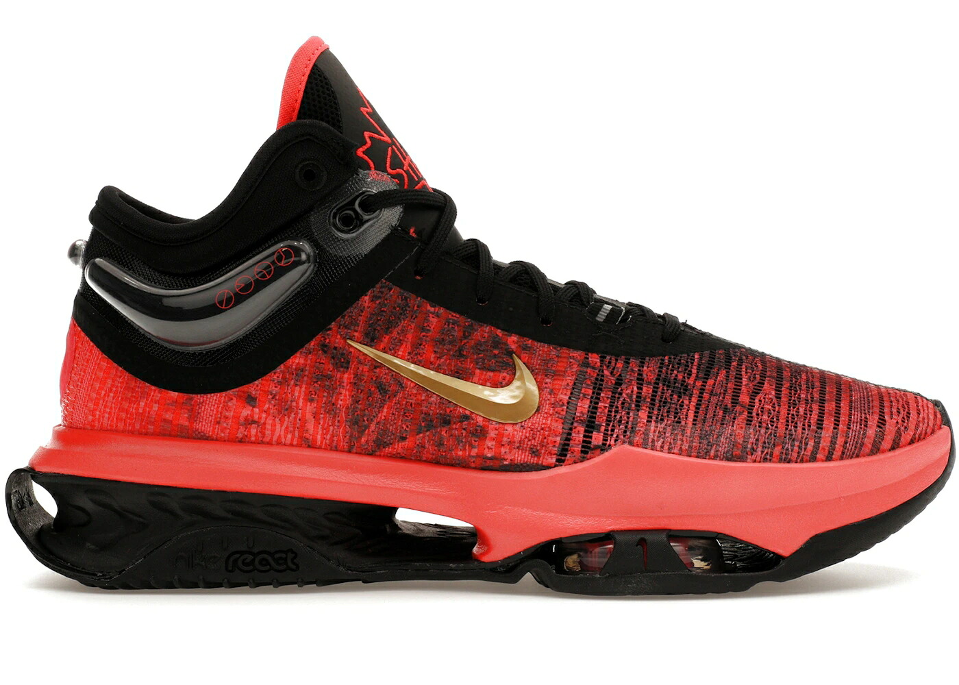ナイキ 黒いこと 黒いこと 赤 赤いこと ゴールド スニーカー メンズ NIKE GT JUMP 2 SHAEDON SHARPE PE CANADIAN ROOTS / BLACK RED METALLIC GOLD
