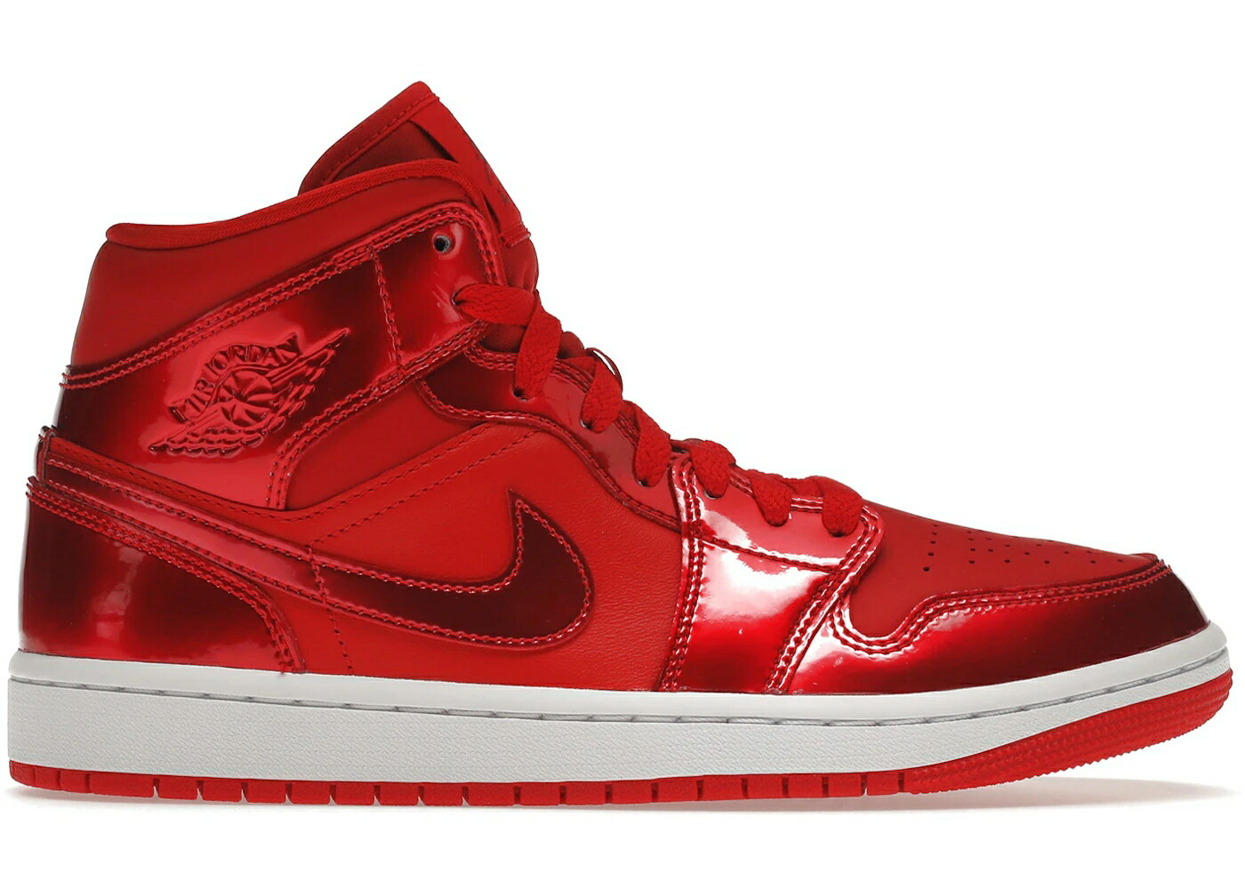 ナイキ ジョーダン ミッド 赤 レッド 白色 ホワイト WOMEN スニーカー レディース JORDAN 1 MID SE POMEGRANATE (WOMEN) / UNIVERSITY RED POMEGRANATE WHITE