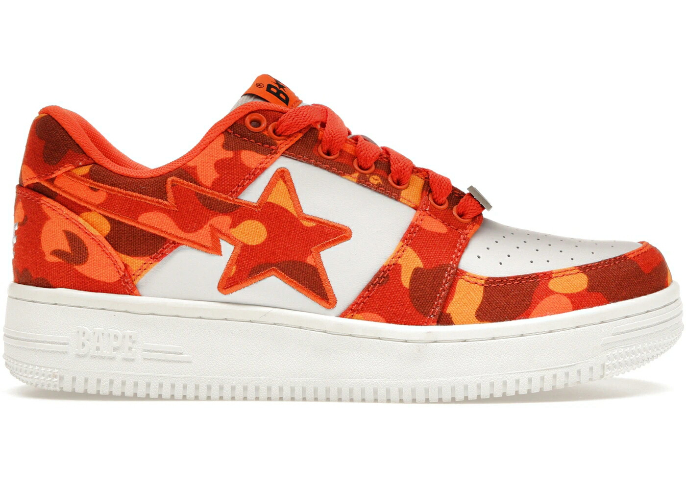 ベイプ 白いこと 白いこと 橙 オレンジ色 スニーカー メンズ BAPE A BATHING APE STA HERON PRESTON / WHITE ORANGE