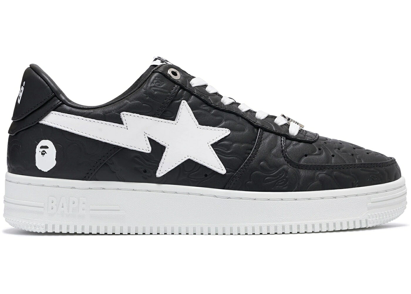 ベイプ カモ柄 黒色 ブラック 白色 ホワイト #3 スニーカー メンズ BAPE A BATHING APE STA LOW LINE CAMO BLACK / BLACK WHITE
