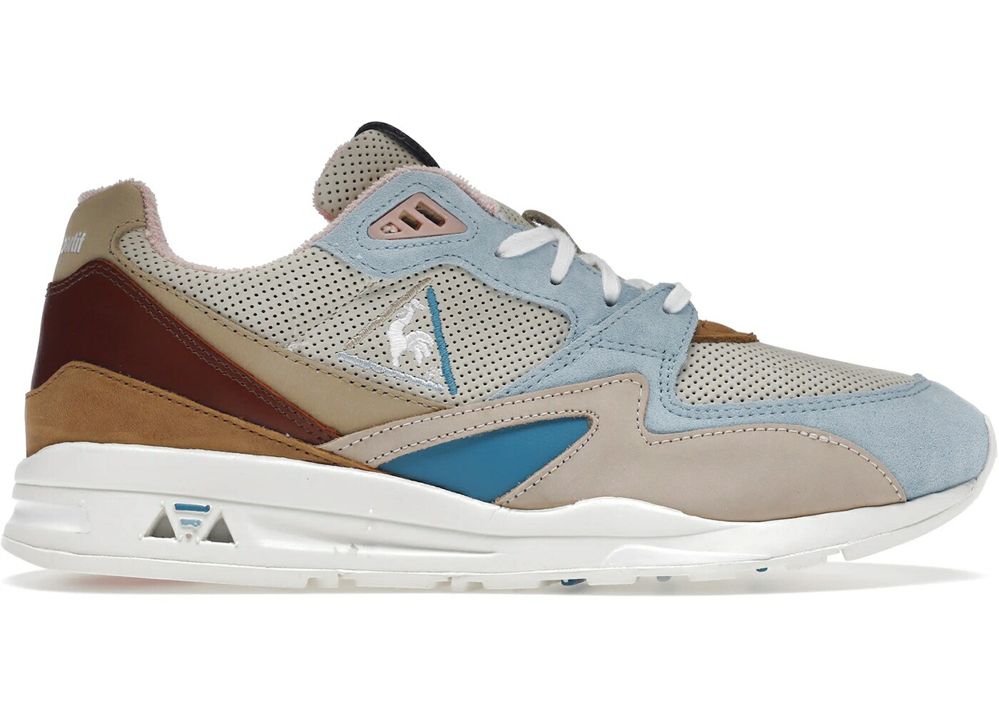 ベージュ 青色 ブルー ピンク スニーカー メンズ LE COQ SPORTIF LE COQ SPORTIF R800 SNEAKERS76 THE ISLANDS (SPECIAL BOX) / BEIGE LIGHT BLUE PINK|スニケス