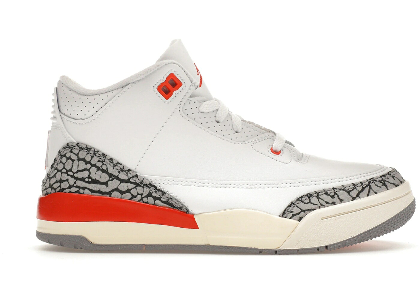 ナイキ ジョーダン ジョージア 白色 ホワイト 灰色 シメント ジュニア キッズ JORDAN 3 RETRO GEORGIA PEACH (PS) / WHITE COSMIC CLAY SAIL CEMENT ベビー マタニティ スニーカー｜スニケス 27,625円