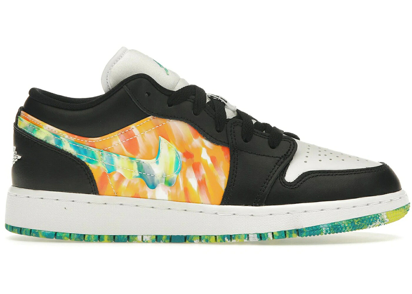 ナイキ ジョーダン タイ 黒いこと 黒いこと 白いこと 白いこと 御坊っちゃん キッズ JORDAN 1 LOW TIE DYE (GS) / MULTI BLACK WHITE もの言う花 マタニティ スニーカー